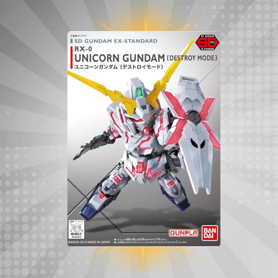 Bandai SD EX-Standard 005 Unicorn Gundam (Destroy Mode) Model Kit
